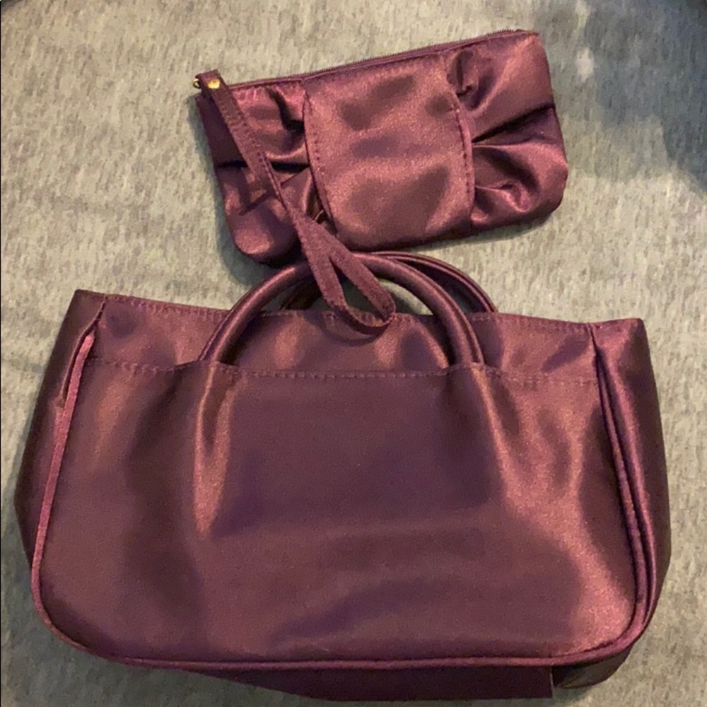 Purple purse and wallet